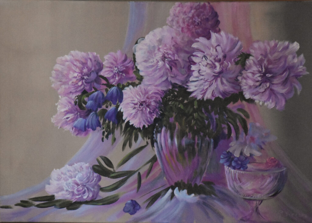 Pink flowers 70 cm x 50 cm